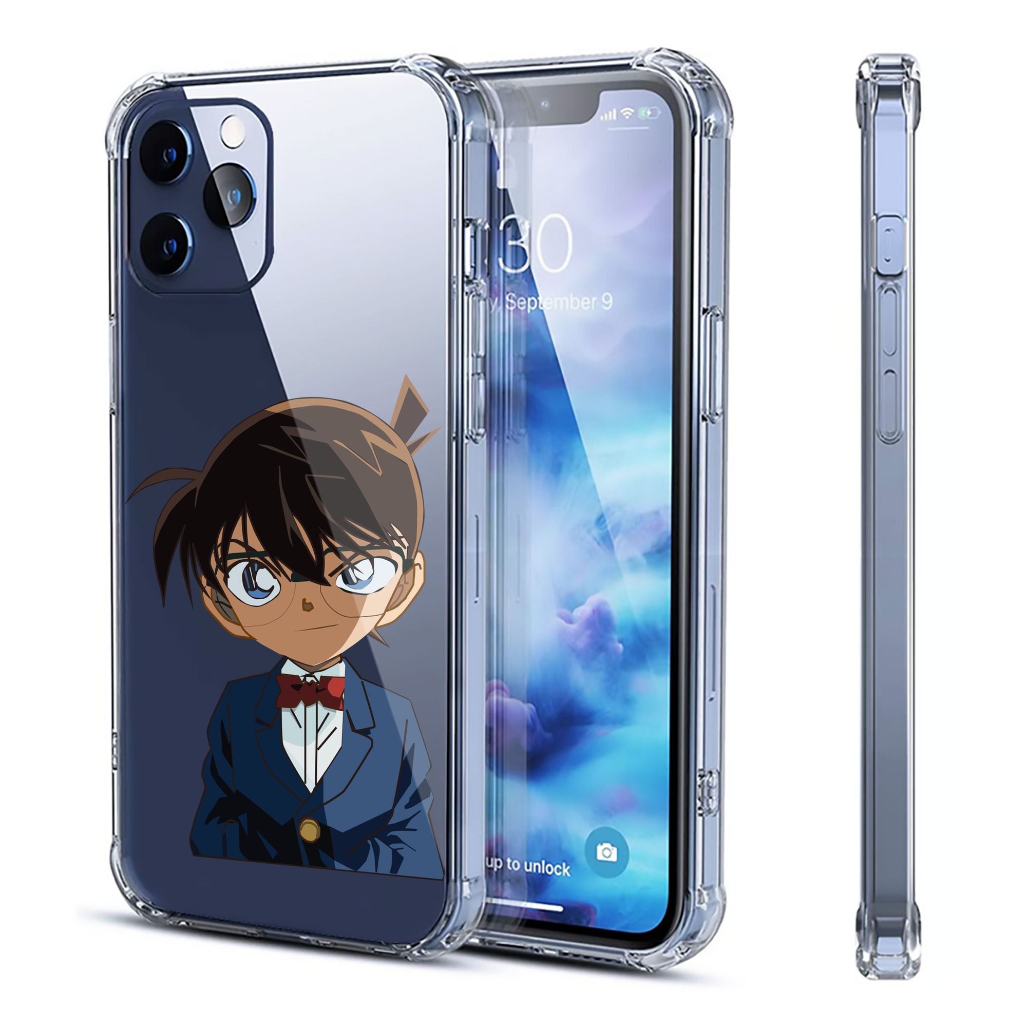 （画像用） 名探偵コナン 江戸川 コナン Detective Conan Conan Edogawa 【iPhone 12シリーズ対応】透明スマホケース（クリアソフトケース）